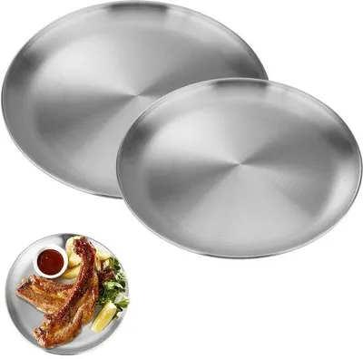 Produktbild von Campingborden Set aus Edelstahl - 2-teilig - 20 und 23 cm