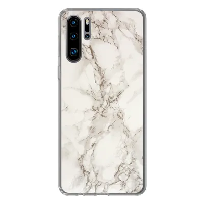 Produktbild von MuchoWow® Handyhülle Schutzhülle Hülle für Huawei P30 Pro Marmor - Grau - Weiß Silikon Softcase Handy Hülle - Schutzdeckel