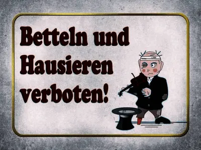 Produktbild von vianmo Holzschild 30x40 cm betteln Hausieren verboten