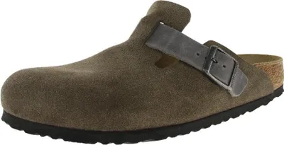 Produktbild von Birkenstock Boston Clogs aus Leder, Gr. 43, schmale Form, braun, ca. 2,5 cm Absatz