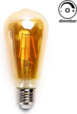 Produktbild von 4W Dimmbar LED Filament Nostalgie Retro Design Leuchtmittel Lampe ST64 warmweiß