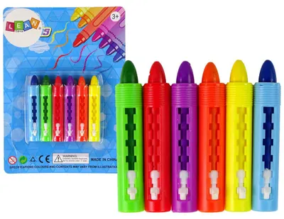Produktbild von Lean Toys Pastellkreiden 6 Stk Buntstifte für Kinder