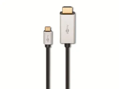Image de Goobay 60175 Câble adaptateur USB-C™ vers HDMI™, 3 m, argenté-noir - USB-C™ mâle > HDMI™ mâle (type A)