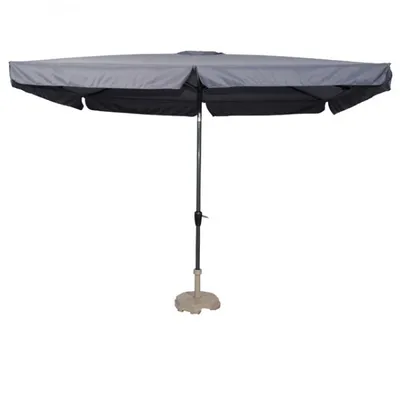 Produktbild von Aluminium Sonnenschirm eckig 3x2m grau Sonnenschirm mit Kurbel und Knickgelenk