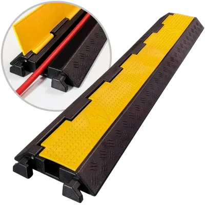Produktbild von Floordirekt Kabelbrücke 1 Kanal Juno, Kabelschutzbrücke bis 10t, Kabelrampe, Kabelkanal Boden Überfahrrampe, rutschfest & modular - 100x20x4,5 cm