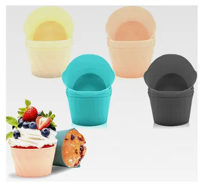 Produktbild von 16 Stück Mini Muffinformen aus Silikon, wiederverwendbare Muffins- und Cupcake-Formen