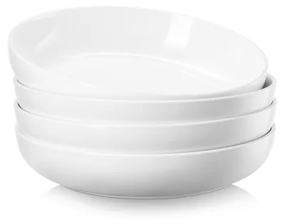 Imagen del producto de Juego de 4 platos grandes de cerámica para pasta, de 25 cm de diámetro