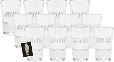 Produktbild von Happy End Shotglas Schnapsglas Glas Gläser Set - 12x Shotgläser 4cl nicht geeicht