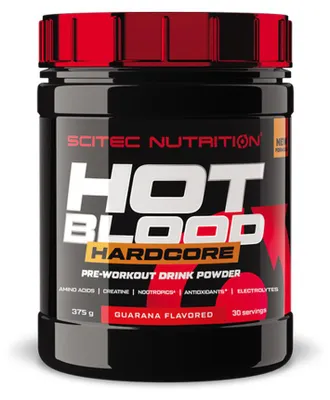 Image de PreWorkout - Scitec Nutrition - Hot Blood Hardcore (375g) - Saveur Guarana