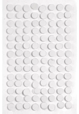 Klettverschlusspunkte 6 mm, 112 Stück, weiß, selbstklebend