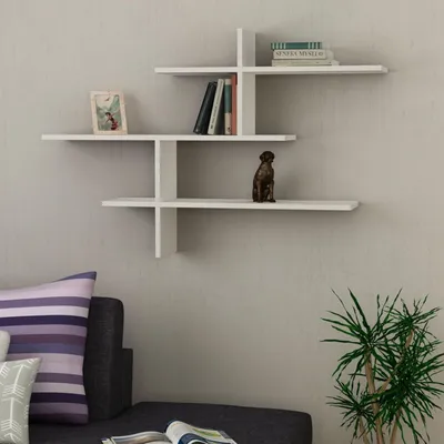 Immagine prodotto di Maliksi - Mensola, 123x22x81h cm Bianco, 4 Ripiani
