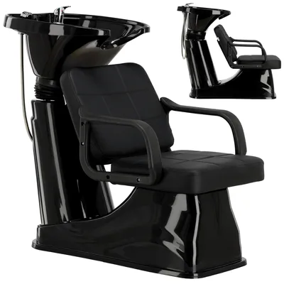 Image de Bac à shampoing Eli pour coiffeur et barbier, avec vasque inclinable et robinetterie complète (mitigeur et douchette)
