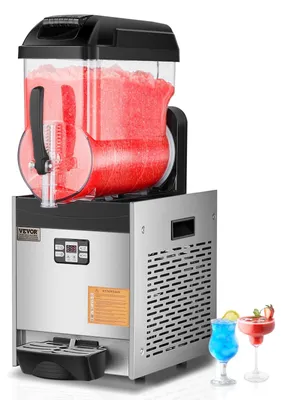 Produktbild von VEVOR Commercial Slushy Machine, 12Lx3 Dreifachtank Gefrorenes Getränk Maschine, 144 Tassen Edelstahl Margarita Smoothie Gefrorenes Getränk Hersteller, Slushie Maker für Zuhause Party Restaurants Café Bars, Einzelzylinder-c