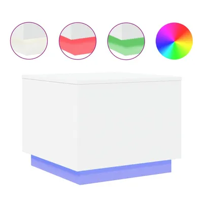 Produktbild von vidaXL Couchtisch mit LED-Leuchten Weiß 50x50x40 cm