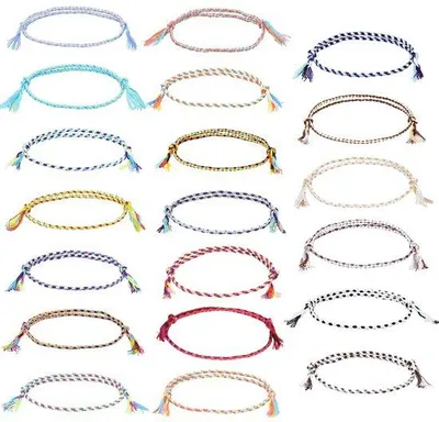 Produktbild von Freundschaftsarmbänder - Handgefertigte Geflochtene Armbänder - 20 Stück Vielfarbige