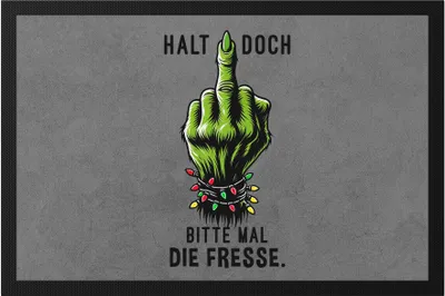 Produktbild von Halt doch bitte mal die Fresse Fußmatte Anti Weihnachten Stinkefinger Humor