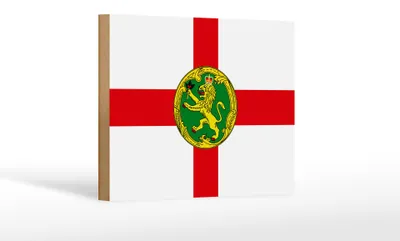 Produktbild von Holzschild Flagge Alderneys 18x12cm Flag of Alderney