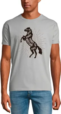 Produktbild von Herren Grafik T-Shirt Pferd Mustang-Reiter – Horse Mustang Rider – Öko-Verantwortlich Vintage Jahrgang Kurzarm Lustige Druck Geburtstag Geschenk Mann