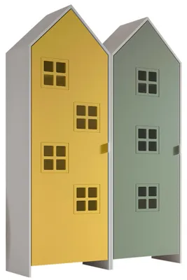 Produktbild von VIPACK - CASAMI BRUGES Set 2-tlg. best. aus: Schrank 1-trg. mit Front in Gelb und in Grün