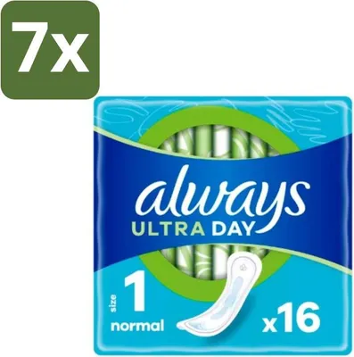 Produktbild von Always – Damenbinden – Ultra Normal – 16 Damenbinden - Vorteilspack - 7 Stücke