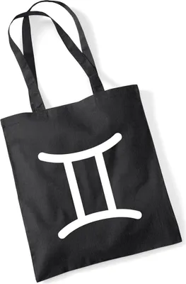 Produktbild von Huuraa Jutebeutel Zwillinge Sternzeichen Zeichen 10 Liter Black Baumwolle Tasche Geschenkidee