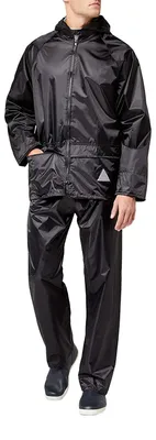 Produktbild von Result Herren Regenanzug bestehend aus Regenjacke und Regenhose, wasserdicht LT168 (M) (Schwarz)