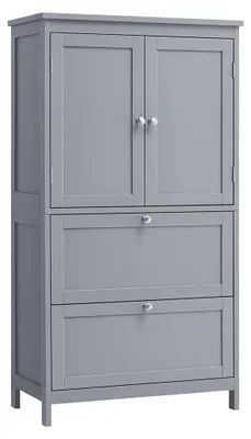Image de Armoire de salle de bain – Rangement – Organisateur – Gain de place – MDF – Gris – 30 x 60 x 110 cm