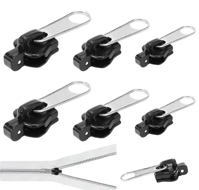 Reißverschluss-Reparaturset, 6 Stück, für Kleidung, Jeans, Koffer