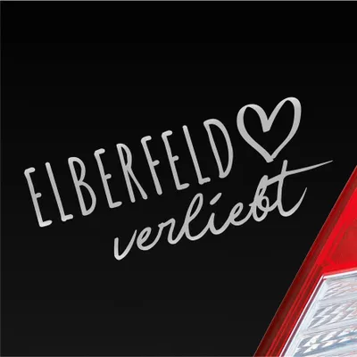 Produktbild von Auto Aufkleber Elberfeld verliebt Herz Stadt Heimat Liebe Car 19x8 cm Silber Sticker Heckscheibenaufkleber