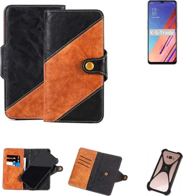 Produktbild von K-S-Trade Handyhülle Schutzhülle Bookstyle Case Wallet-Case kompatibel mit Oppo Reno3 Vitality Edition Handy Cover Bumper Klapphülle schwarz