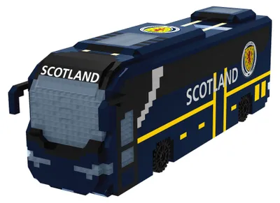 Image de FOCO, produit sous licence officielle, Écosse, BRXLZ, set de construction de bus de voyage en forme de ballon de football en 3D