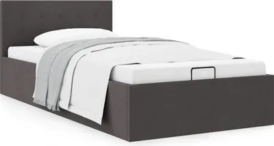 Produktbild von vidaXL Úložná posteľ Hydraulic Dark Grey Fabric 100 × 200 cm