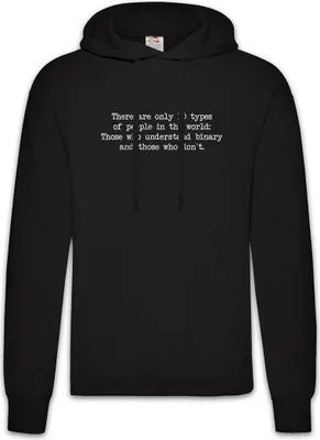 Produktbild von Urban Backwoods There Are Only 10 Types Of People, Herren Hoodie, Farbe: Schwarz, Größe: M