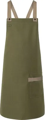 Zdjęcie produktu dla Karlowsky fartuch na śliniaczek URBAN-LOOK kieszeń z poprzecznym paskiem 70 x 85 cm unisex mieszanka poliestru i bawełny można prać zielony mech