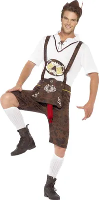 Image de Smiffys - Costume "Brad Wurst" - Hommes SM2235 (M) (Marron/Blanc)