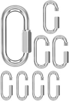 Produktbild von 24 Stück M4 Karabinerhaken, Schraubkarabiner Edelstahl Silber Groß