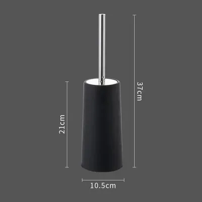 Image de Brosse pour toilettes, en plastique durable, design moderne, noire