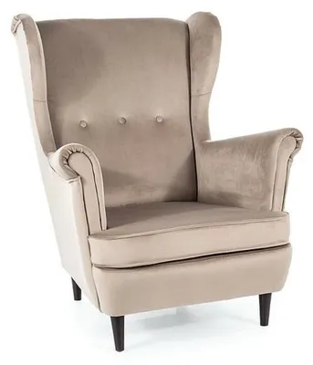 Image de Fauteuil en velours - Gamme Lord - Taupe