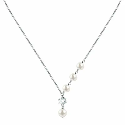 Produktbild von Elegante Halskette mit echten Perlen und Zirkonperle SXU55