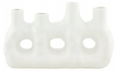 Produktbild von Moderne Keramikvase Dekorativ Weiß 28cm