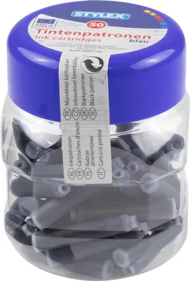 Produktbild von Stylex 23015 Tintenpatronen, blau, 50 Stück