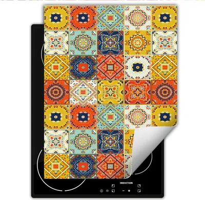 Produktbild von DarHaus Herdabdeckplatte Einteilig Küche Abdeckplatte für Glaskeramikfeld Abdeckung Induktionskochfeld Aufrollbare Matte 40x52 cm, farben - Mosaik