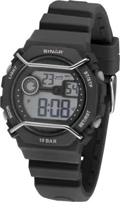 Produktbild von SINAR Jugenduhr Armbanduhr Digital Quarz Jungen Silikonband XE-69-1 Schwarz