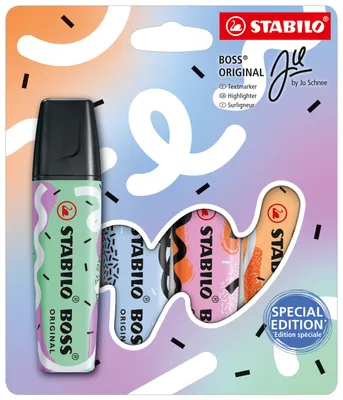 Immagine prodotto di Set di pastelli STABILO BOSS ORIGINAL di Ju Schnee - menta, azzurro, fucsia, arancione 4 pz