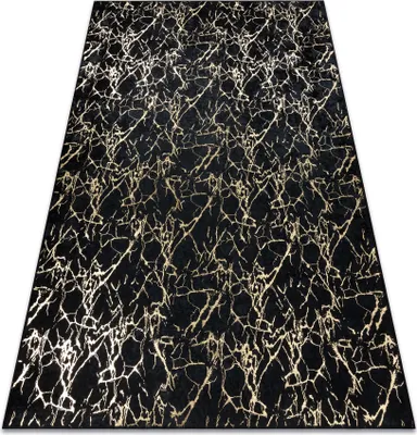 Produktbild von MIRO 11111.2106 Waschteppich Marmor, glamour Anti-Rutsch - schwarz / gold Schwarz 120x170 cm