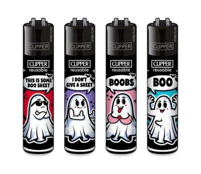 Produktbild von Clipper Feuerzeug 4er Set Ghosts