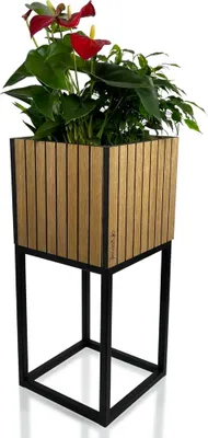 Obrázok produktu pre Blumenbeet štvorcový LOFT FIORINO Lišty 22x22x50 cm