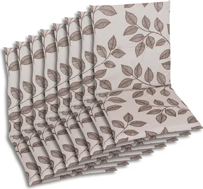 Produktbild von GO-DE Textil, Sesselauflage Niederlehner, 8er Set, Farbe: braun-beige, Maße ca.: 98 cm x 48 cm x 5 cm, Rückenhöhe: 50
