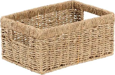 Productafbeelding van Mand van zeegras – Handgeweven rotanmand voor kast en plank – 1 stuk