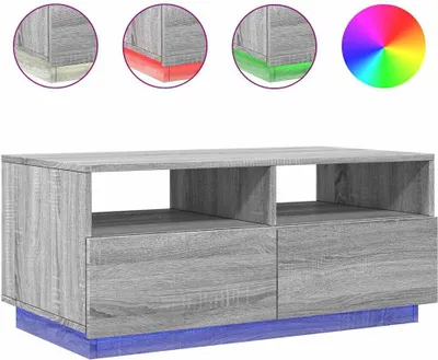 Obrázok produktu pre vidaXL Konferenčný stolík s LED osvetlením sivý Sonoma 90x49x40 cm